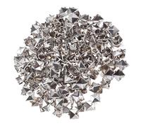 SHINEOFI Remaches Metálicos Punk Cuadrados de 10 Mm, 300 Piezas Plateadas, Tachuelas Piramidales para Cuero, Ropa y Manualidades, Pernos Prisioneros Decorativos para Zapatos y Accesorios