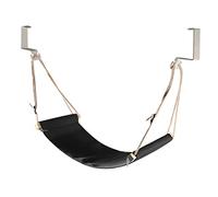 SHINEOFI Reposapiés Hamaca para Oficina y Soporte Ergonómico Colgante Bajo Escritorio Almohadilla de Pies Ajustable con Ganchos Material Resistente de Madera y Poliéster para Comodidad y