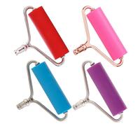 SHINEOFI Rodillos para Pintura de Gemas de Imitación 4 Piezas Mini Multicolor Morado Azul Rojo Rosa Herramienta de Rodillo Manual de Plástico 25 X 17 Pulgadas para Manualidades y