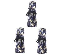 SHINEOFI Rollo De 3Pcs Estuche para bolígrafos con Cortina Crane Pen Lindo estacionario portaescobillas maletín de rotuladores Organizador de lapices pequeña Bolsa de lápiz Bolsa de lapices