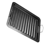 SHINEOFI Sartén para Barbacoa Esmaltada Negra, Multifuncional y Redonda, Adecuado para Asar Steaks y Pescado en Camping o Restaurantes