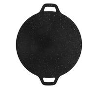 SHINEOFI Sartén para Barbacoa Redonda de Hierro 32 Cm Antiadherente para Camping y Picnic, Placa Grill Portátil Compatible Estufa de Camping, Sartén para Asar Carne y Mariscos