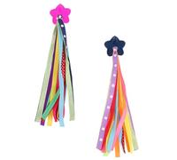 SHINEOFI Serpentinas Decorativas de Borlas de Plástico y Tela para Bicicleta y Patinete Infantil, 1 Par para Decorar Manillares Niñas
