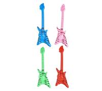 SHINEOFI Set de 4 Guitarras Inflables de Rock de 60 CM Accesorios para Fiestas Temáticas 80 y 90 Decoraciones Ligeras y Resistentes para Conciertos y Eventos Musicales