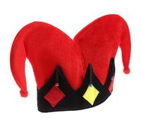 SHINEOFI Sombrero Bufón Rojo Cosplay Ligero y Transpirable para Disfraces y Fiestas Accesorio de Cabeza Angular para Actuaciones y Carnavales