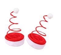 SHINEOFI Sombrero de Navidad Rojo de Tela Pompón Talla Única para Fiestas Navideñas y Celebraciones de Primavera Pack de 2 Piezas