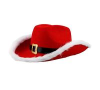 SHINEOFI Sombrero Navideño de Vaquero de Tela No Tejida, Sombrero Occidental con Ala para Fiestas de Disfraces y Accesorios Navideños