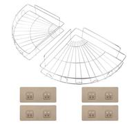 SHINEOFI Soporte de Acero Inoxidable para Baño y Cocina, Estante de Pared Triangular sin Taladro, Tamaño Grande y Pequeño, Estante Drenaje Práctico para Organizar Toallas y Accesorios, 2