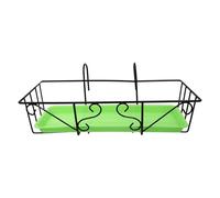SHINEOFI Soporte de Jardinería Colgante de Hierro Maceta Decorativa Verde y Bandeja, Macetero para Barandilla de Balcón, Adecuado para Plantas Exteriores y Jardinería en Terraza