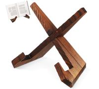 SHINEOFI Soporte de Madera para Libros de Recetas, Atril Multifuncional para Cocina, Soporte Estable para Lectura, Expositor de Folletos y Menús, Uso en Hogar y Oficina, Color Natural