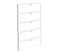 SHINEOFI Soporte de Pared Acrílico Transparente 5 Unidades 2x8 Pulgadas con Cinta Adhesiva Doble Cara para Montaje sin Taladro en Oficinas y Hogares, Porta Letreros Resistente