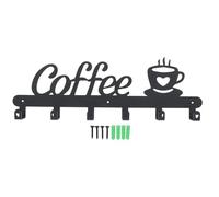 SHINEOFI Soporte de Pared para Tazas de Café de Hierro Negro Perchero Colgante Múltiples Ganchos Estante Organizador de Cocina Vintage para Almacenamiento y Exhibición