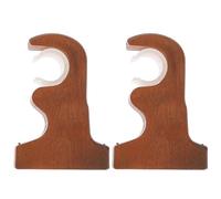 SHINEOFI Soportes para Barras de Cortina de 28 Mm, Gancho de Montaje en Pared en Color Madera de Pomelo, 2 Piezas, Accesorios para Colgar Cortinas en Salón y Dormitorio