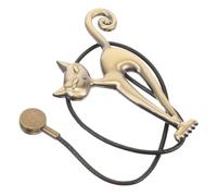 SHINEOFI Sujetador Magnético para Cortinas Diseño de Gato Hebilla Metálica sin Perforaciones Correa Ajustable en Color Azul Antiguo Accesorio Decorativo para Sala y Cocina Abrazadera