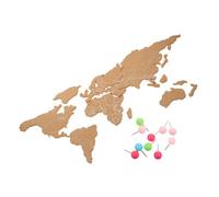 SHINEOFI Tablero de Corcho Autoadhesivo con Mapa del Mundo Decoración Mural Interactiva para Hogar y Oficina Fondo de Viaje Flexible con Chinchetas para Marcar Destinos y Personalizar