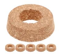 SHINEOFI Tapas de Corcho para Jarrones Hidropónicos Tapa de Corcho Redonda con Agujero de 6,5 Cm Pack de 6 Unidades para Plantas de Interior y Decoración de Hogar