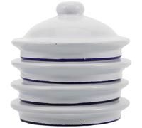 SHINEOFI Tapas de Repuesto para Vajilla de Té y Teteras, 4 Piezas Redondas Esmaltadas, Cubiertas para Tazas y Vasos de Agua, Accesorios para Cocina y Hogar