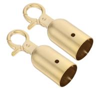 SHINEOFI Tapón de Extremo para Cuerda Dorado de Metal con Acabado Pulido y Fácil Sujeción para Sistema de Gestión de Colas en Centros Comerciales 2piezas