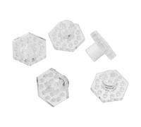 SHINEOFI Tapones Hexagonales Acrílicos para Coral 5 Piezas, Soporte Transparente para Fragmentos de Coral en Acuarios, Estante Resistente para Corales de Pecera, Accesorios para