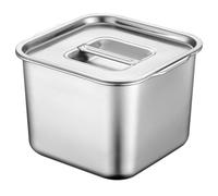 SHINEOFI Tarro de Acero Inoxidable para Condimentos con Tapa Cuadrada de 12 CM Recipiente para Especias de Cocina Especiero con Cierre Hermético Contenedor para Granos y Azúcar