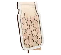 SHINEOFI Tarro de Recompensa de Madera para Pequeños, 1 Pieza Estrellas de Color Madera Natural, Gráfico de Motivación y Tarro Decorativo para Aula y Gestión del Comportamiento