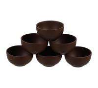 SHINEOFI Tazas de Té de Arcilla Morada Hechas a Mano Juego de 6 Piezas Tamaño Grande Boca Recta Color Café para Degustación de Té Kung-Fu y Tarde Vasos Chinos Artesanales