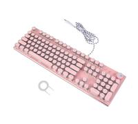 SHINEOFI Teclado Mecánico Rosa Cereza Teclado Retro Punk para Accesorio para Portátil Teclas Redondas y Eje para Sala Trabajo Casa