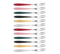SHINEOFI Tenedores de Postre de Acero Inoxidable 304 Set de 12 Piezas Multicolor Tenedores Pequeños para Fruta y Aperitivos en Cocina y Fiestas