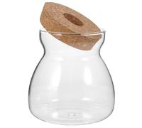 SHINEOFI Terrario de Vidrio Transparente para Plantas Hidropónicas Maceta de Cristal Mediana Tapa Perforada Contenedor para Micropaisajes y Decoración Interior Apto para Suculentas y