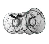 SHINEOFI Trampa Plegable de Cebo para Pesca de Cangrejos y Langostas, Red Redonda Portátil de Fibra Negra de 13x7 Pulgadas para Excursiones de Pesca