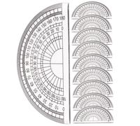 SHINEOFI Transportador Escolar de Plástico Transparente de 180 Grados Transportador Portátil para Matemáticas 10 Piezas Herramienta de Medición de Ángulos para Estudiantes y Oficina