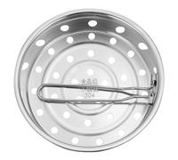 SHINEOFI Vaporera de Acero Inoxidable 304 con Mango Único, Rejilla para Cocinar al Vapor de 20 Cm, Compatible con Ollas Eléctricas, Bandeja con Orificios Grandes para Cocinar Verduras