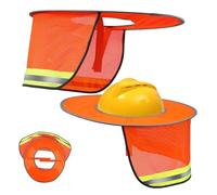 SHINEOFI Visera Parasol para Casco De Seguridad 2 Piezas, Color Naranja Fluorescente, ala Completa Transpirable, Protección Solar para Obra y Construcción, Accesorio Ligero y Ajustable