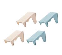 SHINEOFI Zapatero para Zapatos Multiusos Doble Capa, Tamaño Compacto, Material PP Ligero y Resistente, Diseño Ahorro Espacio, Adecuado para Hogar y Organización, Paquete 4 Piezas (2 Azul y 2 Caqui