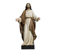 ShineOnAngel Estatua de Jesús Pintada a Mano de 30,5 cm con Brazos Abiertos, decoración Religiosa para el hogar, Escultura de Resina, decoración Cristiana para el hogar