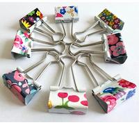 Shineone Carpeta de metal con diseño de flores variadas de 25 mm Clips plegables Bulldog/Clips de papel/Clips de carpeta Archivo de papel Recibos de dinero Abrazaderas de archivo, Planificador Organi