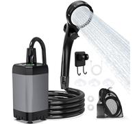 ShinePick Ducha Portatil, Ducha Camping Recargable de 3000mAh, con Pantalla LED Inteligente 3 Modos de Ducha Resistente al Agua IPX7, Adecuada para Acampar, Al Aire Libre, Automóvil y Mascotas