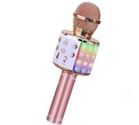 ShinePick Micrófono inalámbrico de karaoke, micrófono de grabación y canto para niños, 5 cambiadores de voz diferentes, luces LED de baile, máquina de karaoke portátil Bluetooth, juguete infantil para