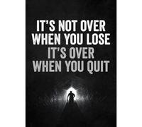 SHINERING Frases Motivacionales: No Se Acaba Cuando Pierdes. Lienzo, Póster, Láminas, Arte De Pared, Decoración Para Oficina Y Sala De Estar. 50X70Cm Sin Marco