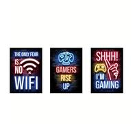 SHINERING Graffiti Abstracto De Videojuegos, Mando De Videojuegos, Auriculares, Divertido, Arte Mural, Lienzo, Póster, Impresiones, Sala De Juegos, Decoración De Pared, A4 40X50Cm Sin Marco