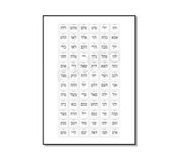 SHINERING Póster E Impresiones De Los Nombres De Dios Y Sus 72 Carteles Tipográficos, Regalo, Cuadro Artístico De Pared, Pintura En Lienzo A1 30Cmx40Cm Sin Marco