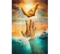 SHINERING Póster E Impresiones En Lienzo Abstracto De La Mano De Dios, Pintura Artística De Pared De Jesucristo, Cristianismo, Decoración Del Hogar Para Sala De Estar A2 60X80Cm Sin Marco