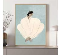 SHINERING Pósteres E Impresiones De Lienzo Con Líneas Abstractas, Geometría, Curvas Y Chica, Arte De Pared Para Sala De Estar, Decoración Del Hogar, Tamaño A6 60X80Cm Sin Marco