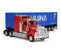 SHINESIGNAL Camiones de Juguete para Niños, 1/50 Metal Camión Contenedor Transporter Coches Juguete Regalos para Niños de 3 4 5 6 Años- RedBlue