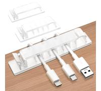 shinfly 10Pcs Clips Organizador de Cables Autoadhesivo, Clips Cable Management, Gestión de Cable Eléctrico para Cable de USB, TV, Cargador, Abrazadera de Alambre para Mesa, Coche, Transparente