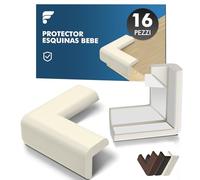 shinfly 16 x Protector Esquinas Bebe, Espuma Suave Protectores de Esquinas para Bebes, Adhesivo Extra Fuerte Protege Esquinas Bebe, Esquineras para Cama, Mesa, Muebl(Blanco Roto)