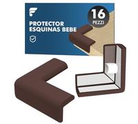 shinfly 16 x Protector Esquinas Bebe, Espuma Suave Protectores de Esquinas para Bebes, Adhesivo Extra Fuerte Protege Esquinas Bebe, Esquineras para Cama, Mesa, Mueble(Marrón)
