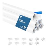 shinfly 2,4 m Canaleta Cables Pared Adhesivo, Canaleta Cables, Cubre Cables Pared para Todos los Cables de Casa y Oficina, Ideal para Paredes de Esquinas, Suelos y TV - Blanco 20 mm x 10.5 mm