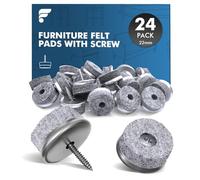 shinfly 24 Piezas Protector Patas Sillas - Ø 22mm Fieltro Protector Sillas Patas Muebles de 4mm de Grosor, Fácil de Instalar
