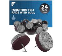 shinfly 24 Piezas Protector Patas Sillas para Muebles - Ø 24mm Almohadilla de Fieltro Protector Sillas Patas Muebles de 4mm de Grosor, Fácil de Instalar